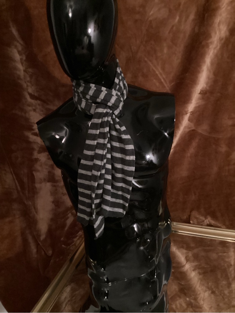 Divided Striped Black and Gray Men's Scarf